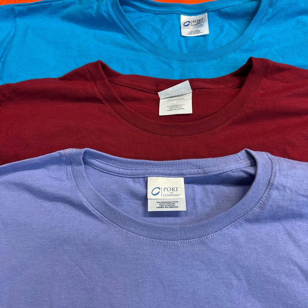 Port and Company Ladies T-Shirt - Violet, Turquoise, Cardinal, Orange